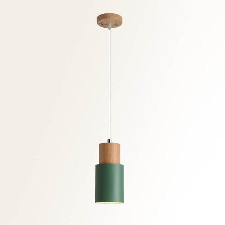 Modern Wood & Black Pendant Lamp Noxord