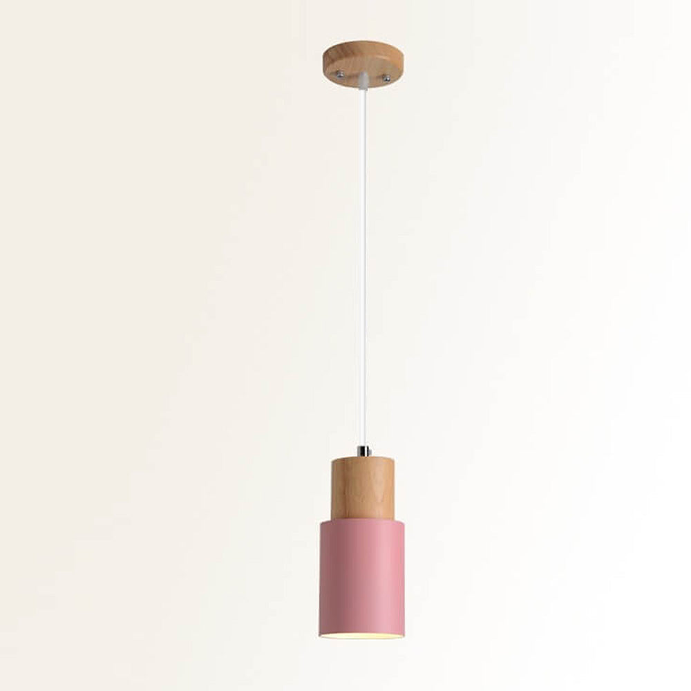 Modern Wood & Black Pendant Lamp Noxord