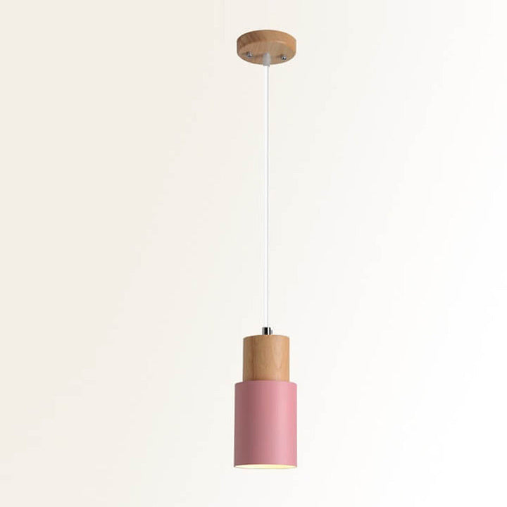 Modern Wood & Black Pendant Lamp Noxord