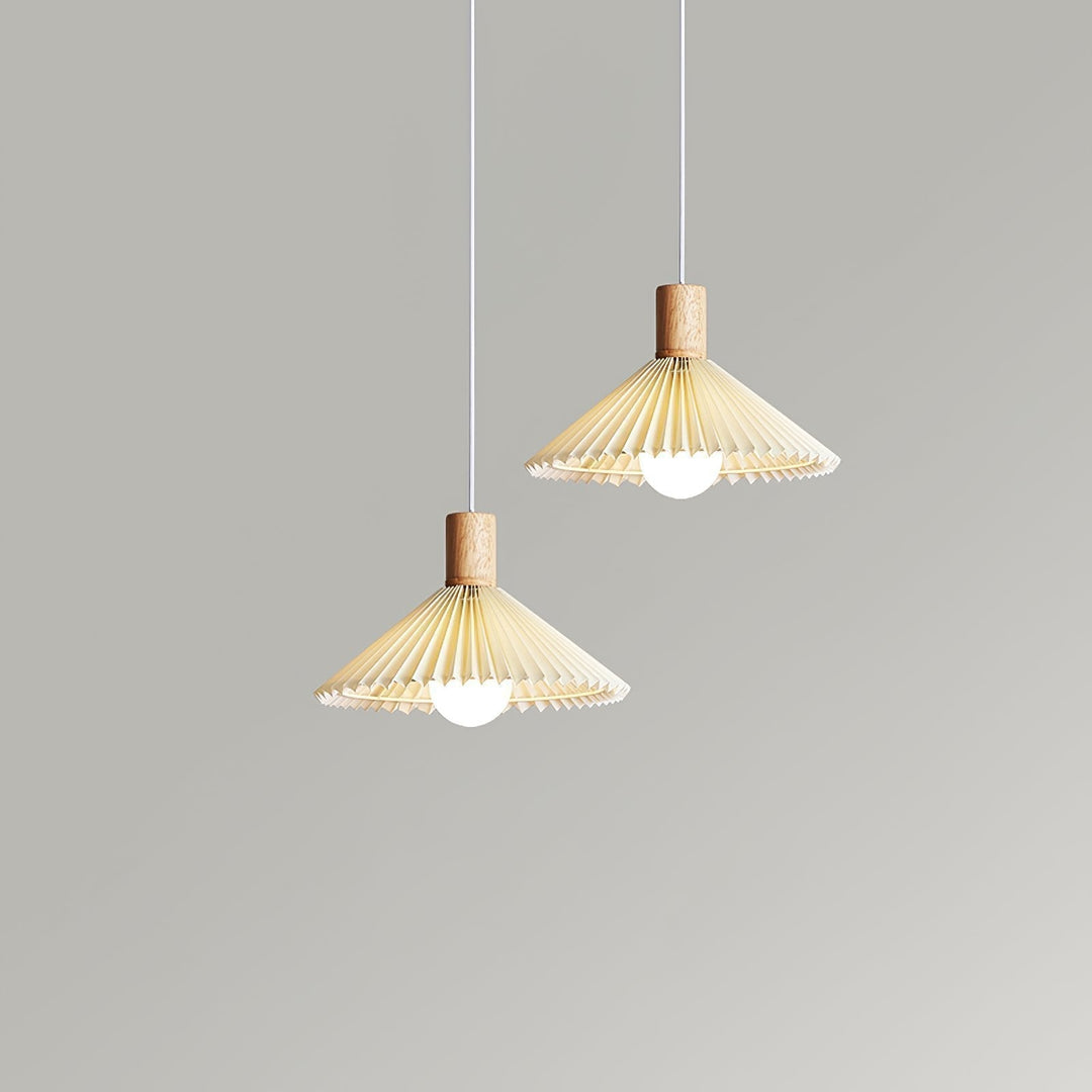 Nordic Minimalist Pleated Wood Pendant Light | Kalsten