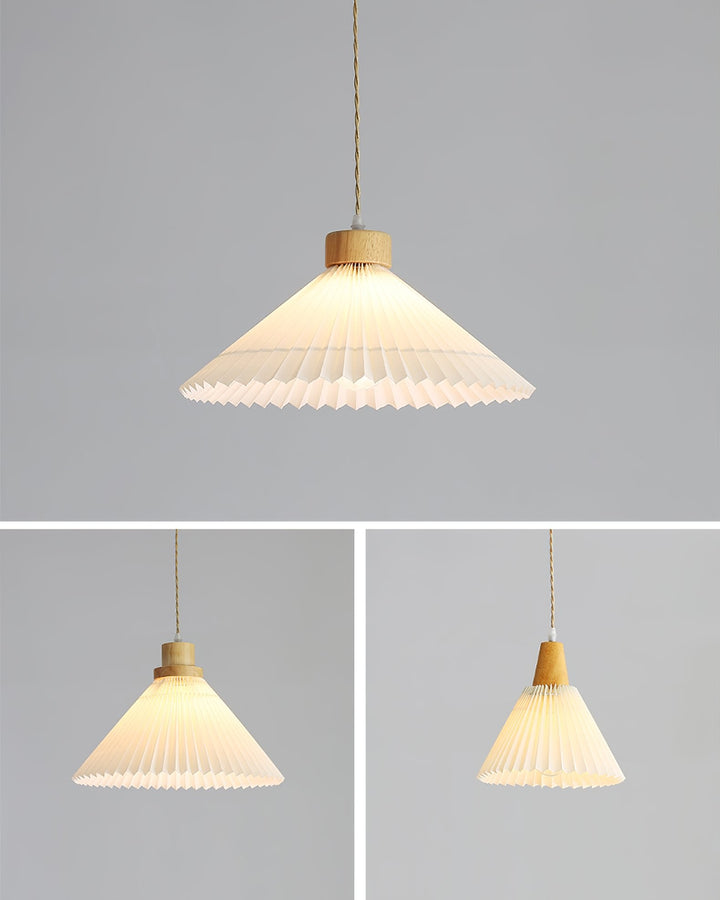 Nordic Minimalist Pleated Wood Pendant Light | Kalsten