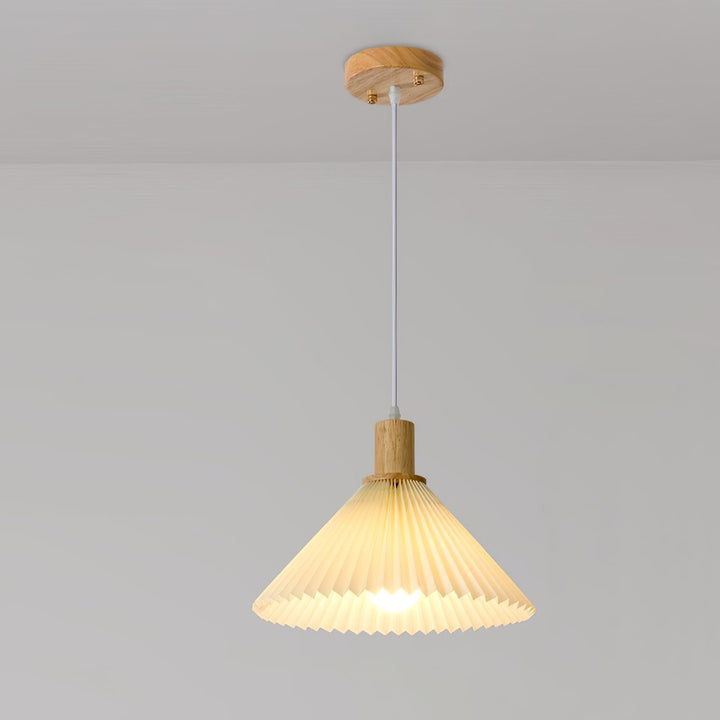 Nordic Minimalist Pleated Wood Pendant Light | Kalsten