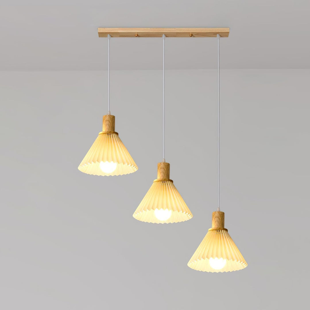 Nordic Minimalist Pleated Wood Pendant Light | Kalsten