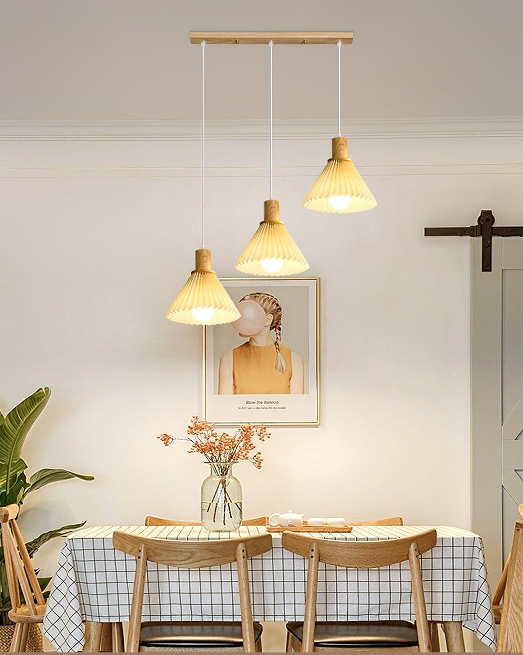 Nordic Minimalist Pleated Wood Pendant Light | Kalsten