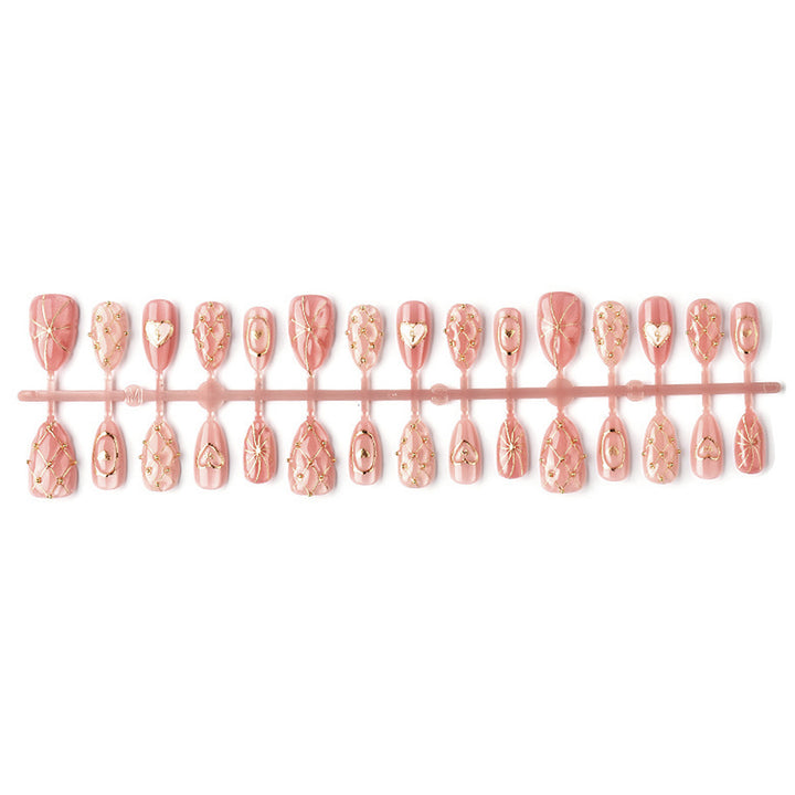 Artistic Heart-Accent Press-On Nails Set Kalsten