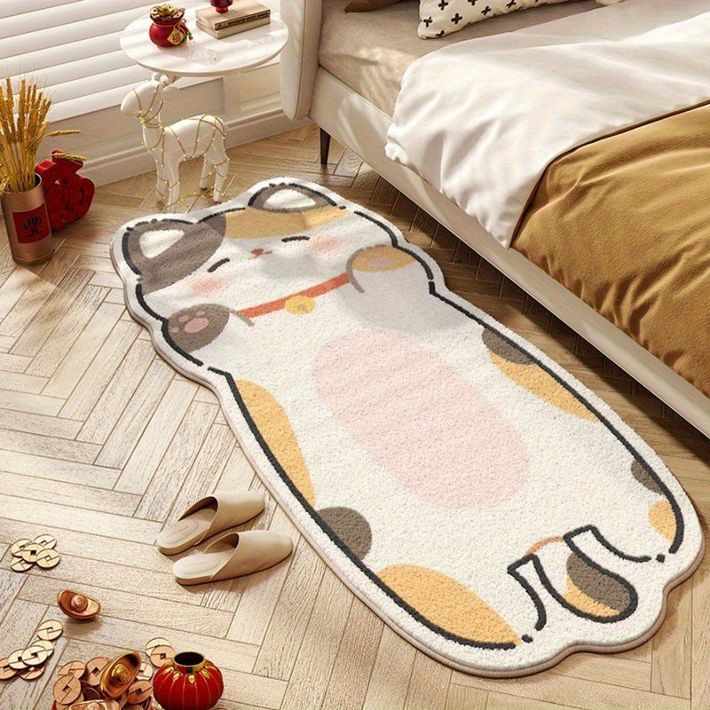 Cute Cat-Shaped Plush Area Rug