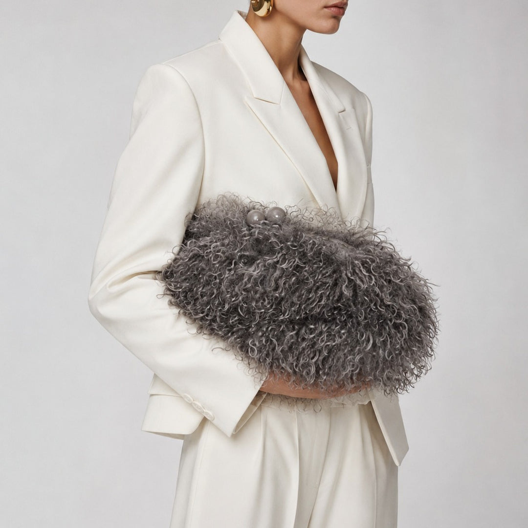 Fur Textured Clutch Bag