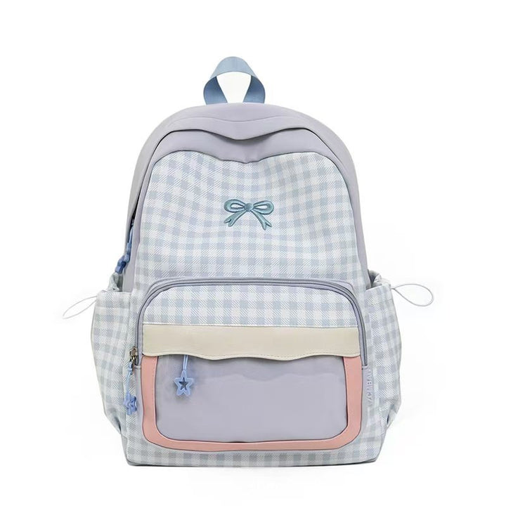 Backpack in Modern Check Pattern with Transparent Viewing Window Kalsten