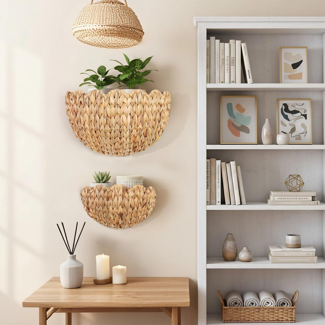 Handwoven decorative basket with wave pattern Kalsten