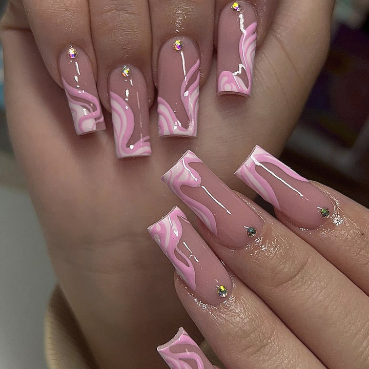 Elegant Long Acrylic Nail Art Extensions Kalsten