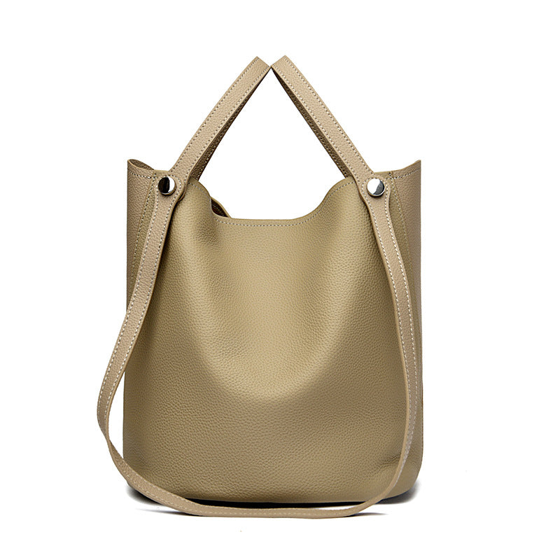 Casual Leather Bucket Bag Kalsten