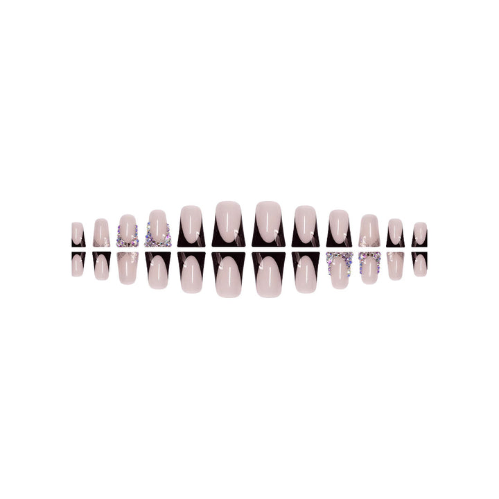 Decorative Press-On Nail Art with Rhinestone Accents Kalsten