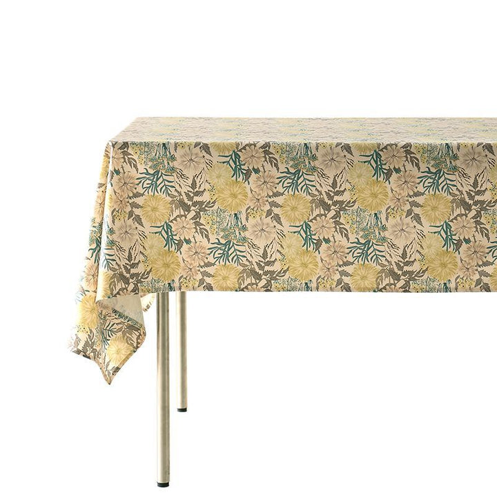Wipeable tablecloth made of polyester with floral watercolor look and water-repellent coating Kalsten
