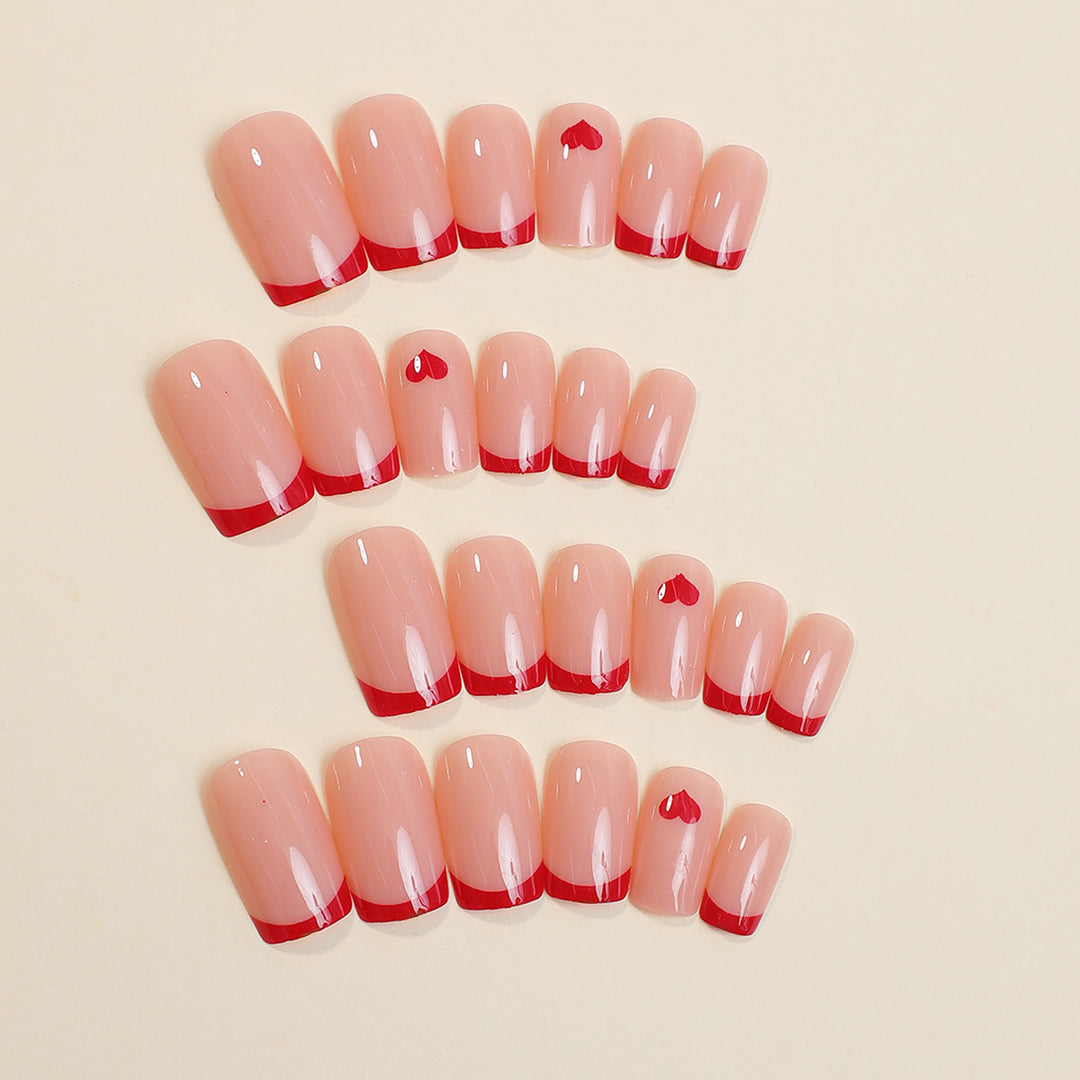 Creative Art Nail Set with Heart Accents Kalsten