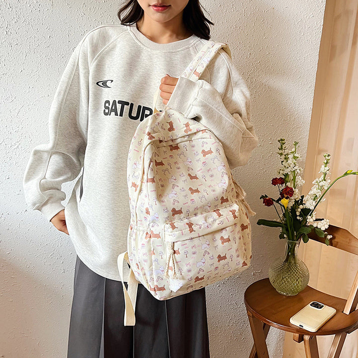 Backpack with Playful Dog Pattern Kalsten