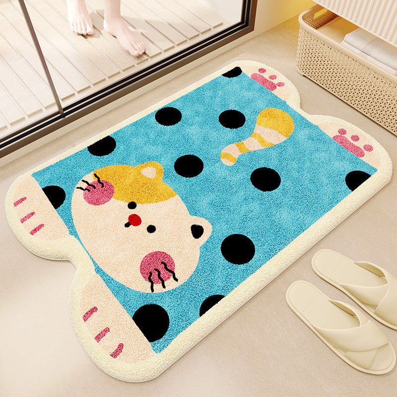 Cute Cartoon Cat Shaped Bath Mat
