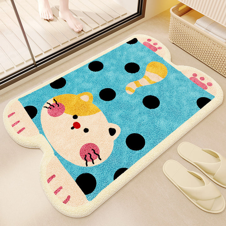 Cute Cartoon Cat Shaped Bath Mat
