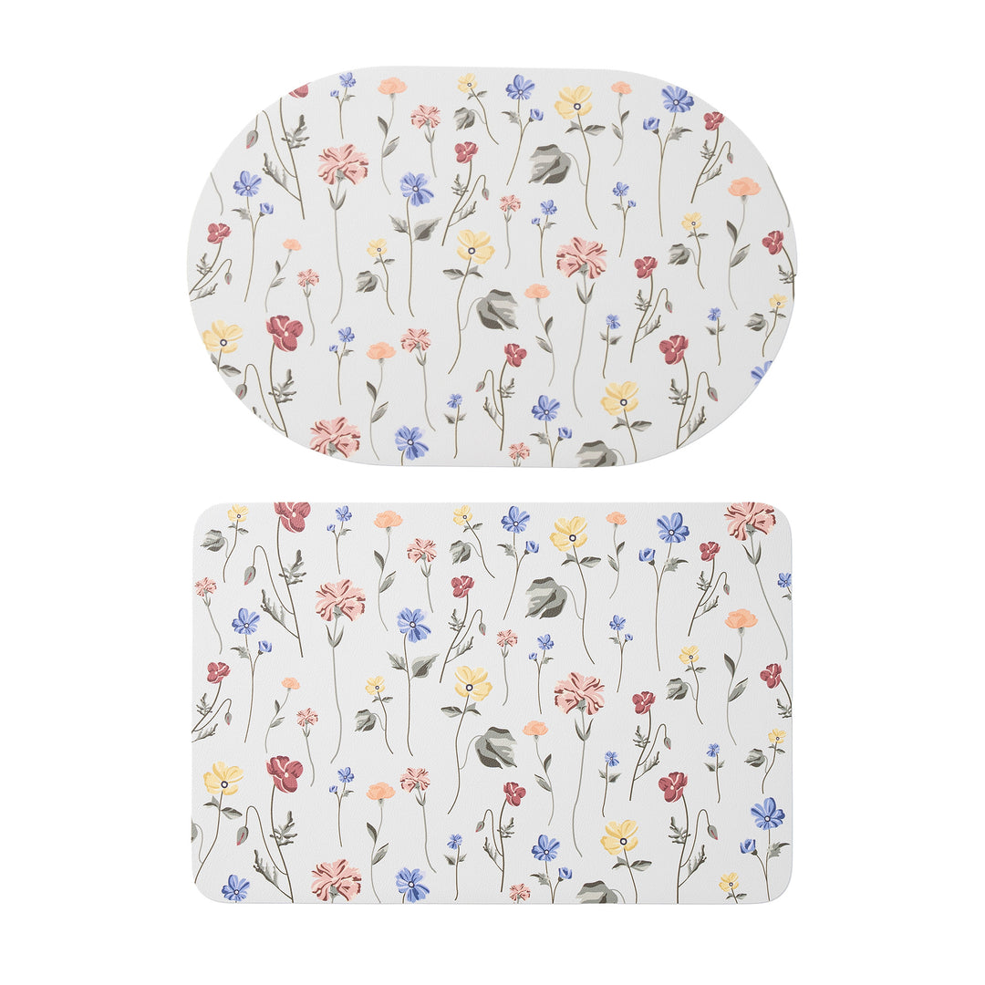 Bathroom Mat Set Kalsten with non-slip soft back underside and fine lace pattern look
