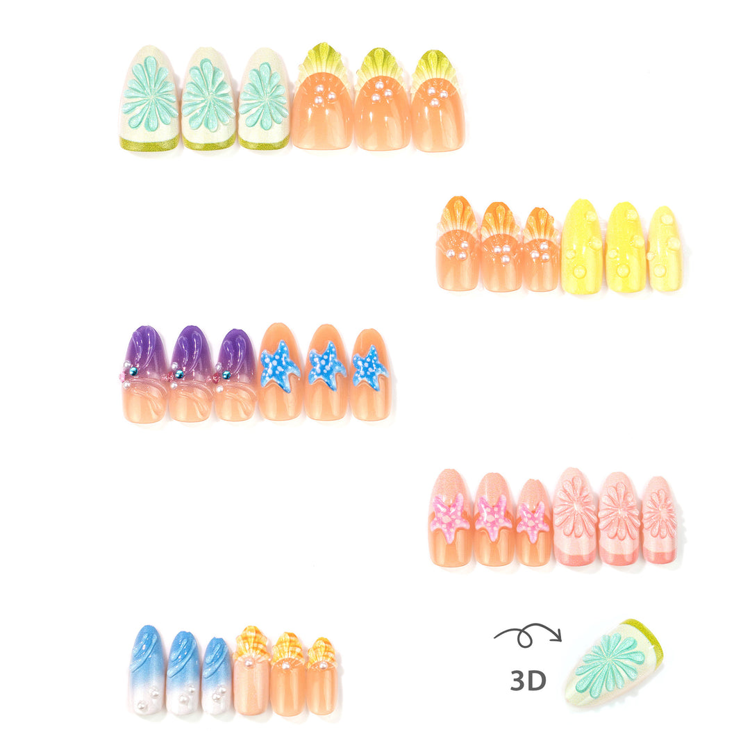 Marine-Inspired Decorative Press-On Nail Set