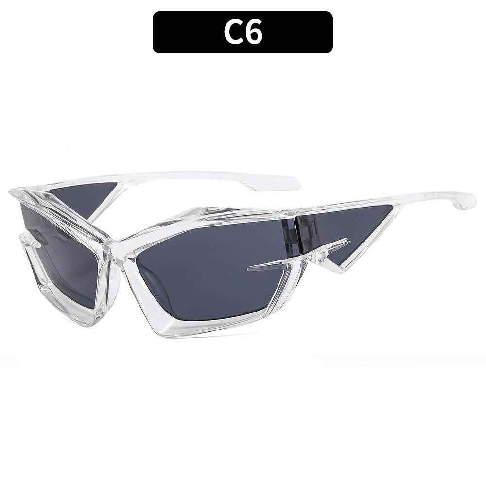 Futuristic Geometric Shield Sunglasses  1787663880