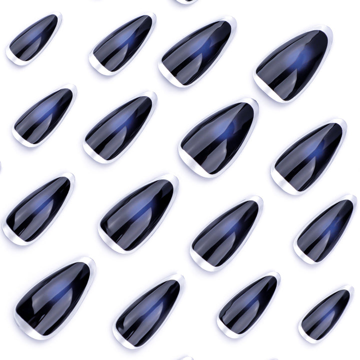 Artful stiletto nails with glamorous metallic finish Kalsten