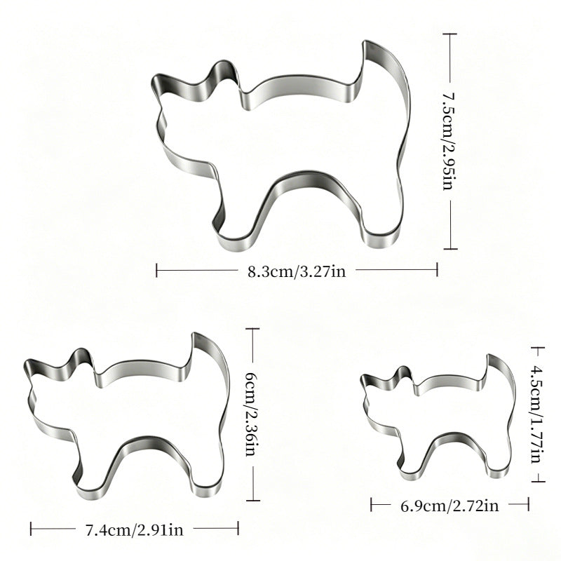 Pumpkin cookie cutter set made of stainless steel food safe with smooth edges