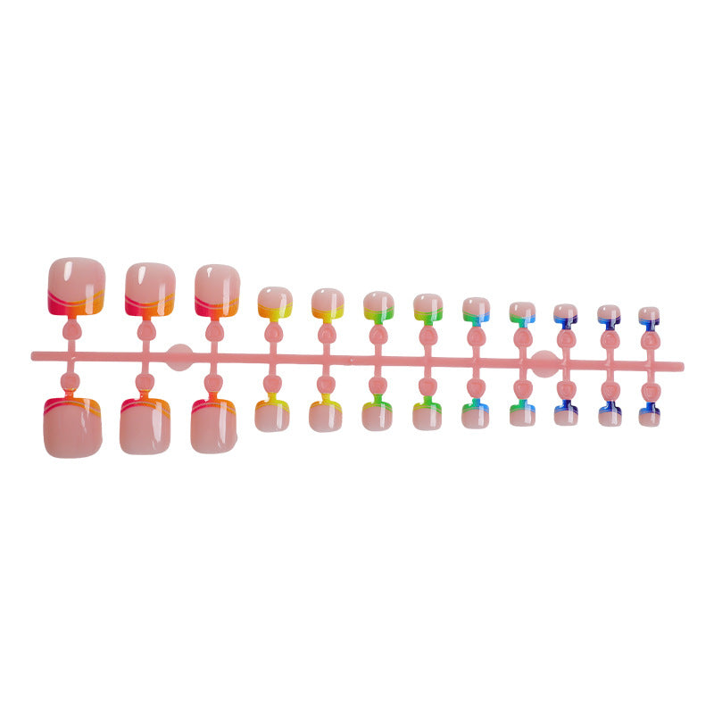 Vibrant Geometric Pattern Press-On Nails Kalsten