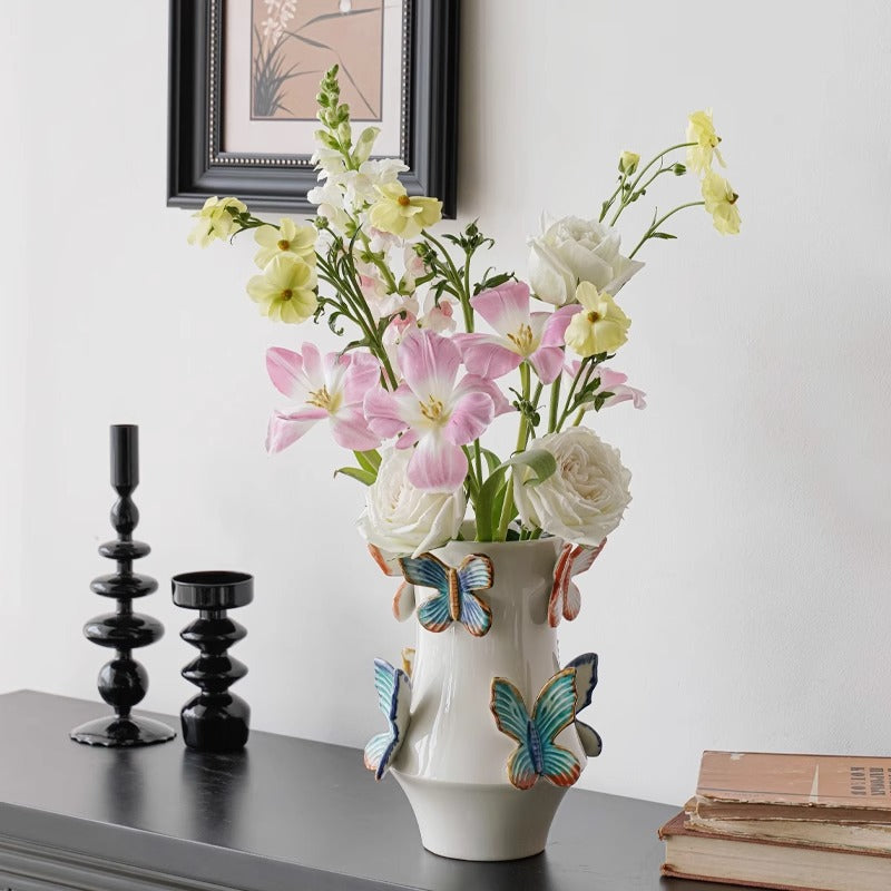 Decorative flower vase with butterflies Kalsten