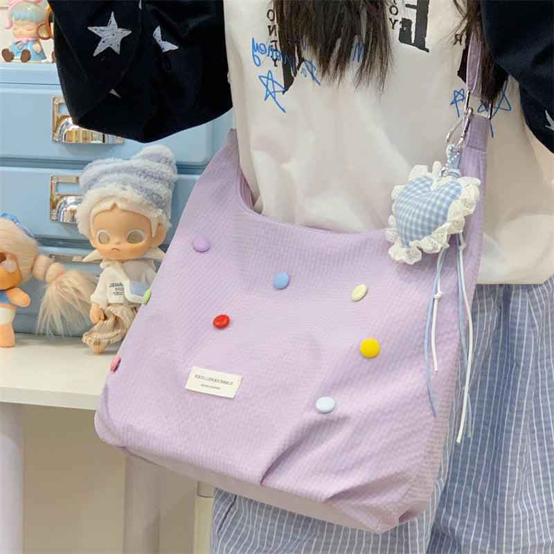 Casual Pop-Embellished Hobo Bag Kalsten