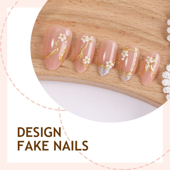 Creative nail art set with delicate flower decoration and glitter elements Kalsten
