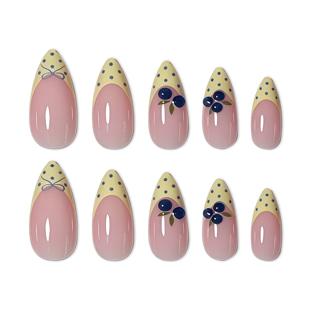 Elegant Floral Themed Press-On Nail Extensions Kalsten