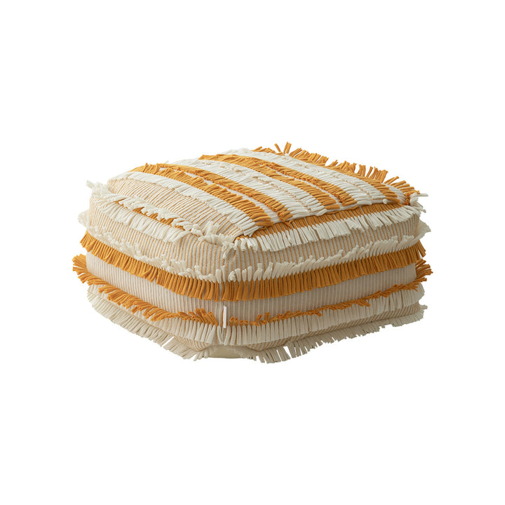 Floor cushion pouf with structured fringe surface Kalsten