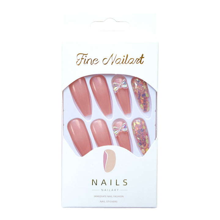 Decorative Press-On Nail Art Set with Butterfly Accents