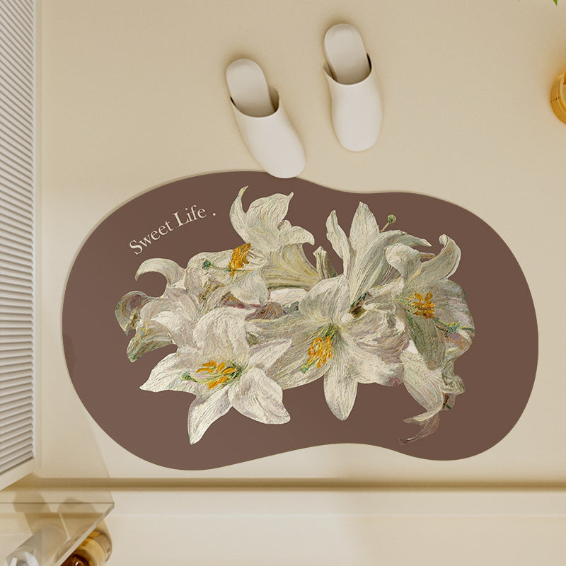 Floral-Inspired Decorative Bath Mat Kalsten