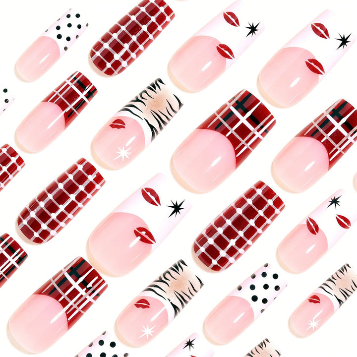 Artistic Press-On Nail Set with Unique Patterns Kalsten