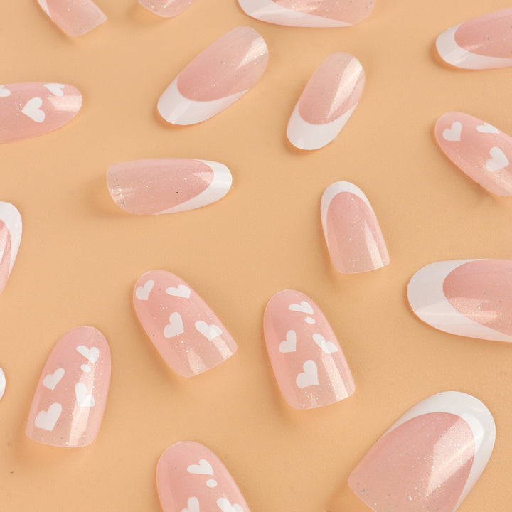 Heart-Embellished Press-On Nail Extensions Kalsten