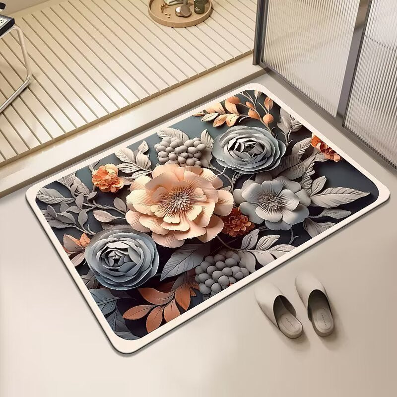 Floral Print Area Mat Kalsten