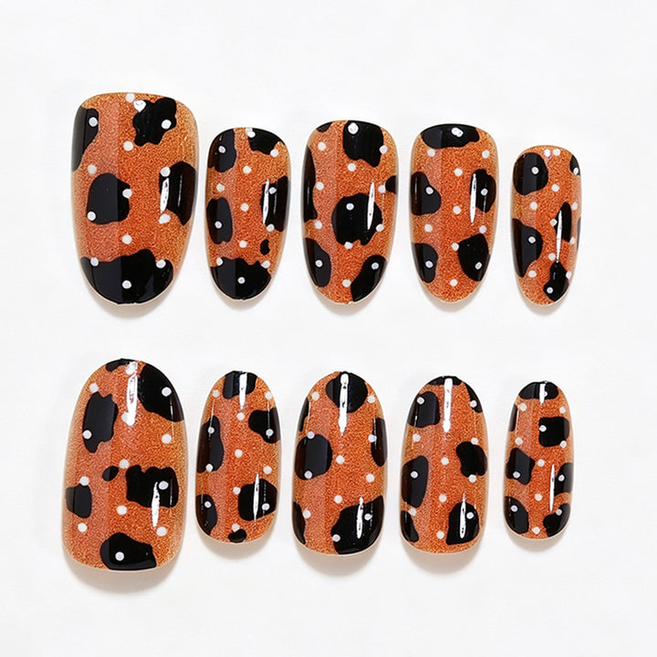 Artistic Leopard Print Press-On Nail Art Kalsten