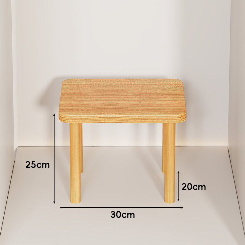 Height-Adjustable Rectangular Wooden Riser Table with Detachable Round Legs