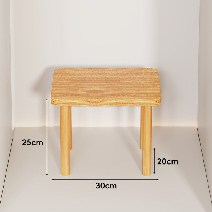 Height-Adjustable Rectangular Wooden Riser Table with Detachable Round Legs