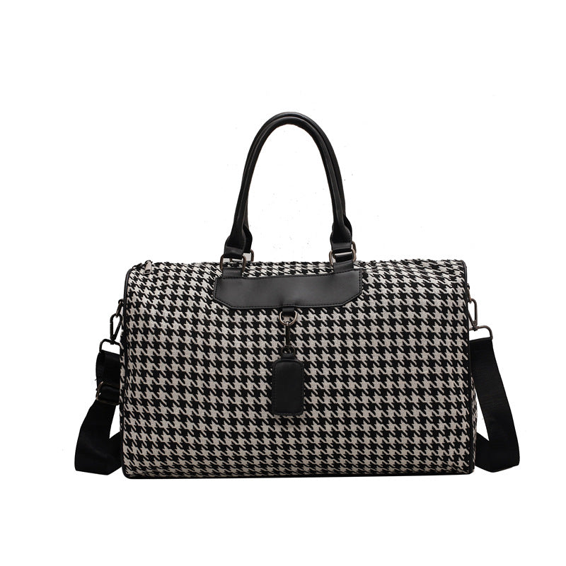 Stylish Houndstooth Pattern Travel Duffel Bag Kalsten