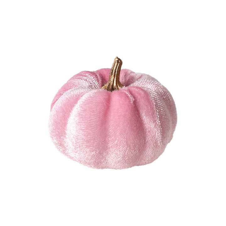 Samt-Deko Pumpkin with decorative metal stem as table ornament
