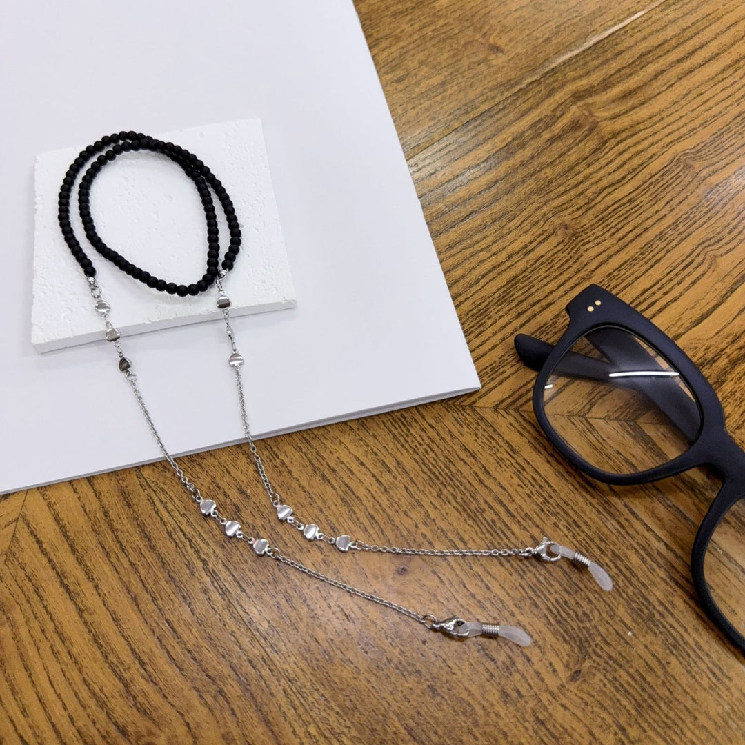 Beaded Eyewear Chain with Silver Accents Kalsten