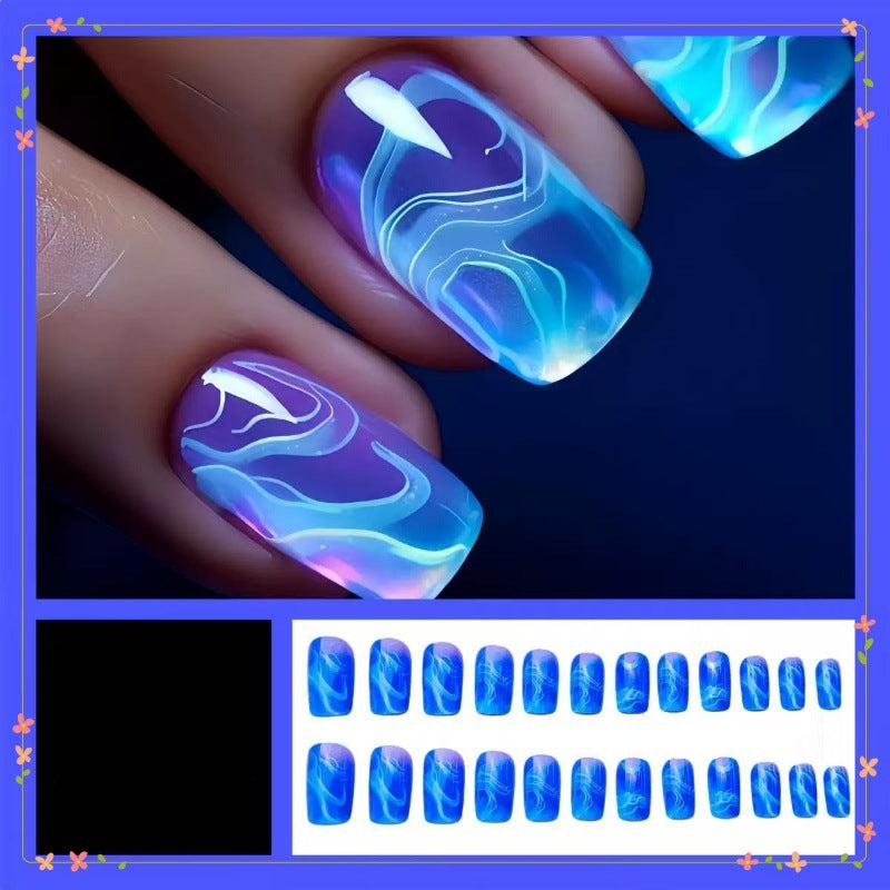 Artificial nails with modern wave pattern Kalsten