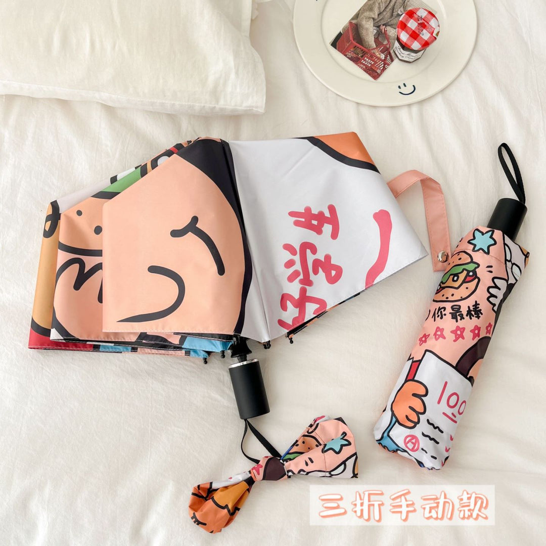 Ladies innovative folding umbrella with unique graphic design Kalsten