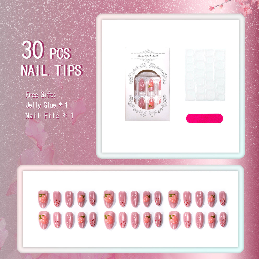Fruit-Themed Press-On Nail Art Set