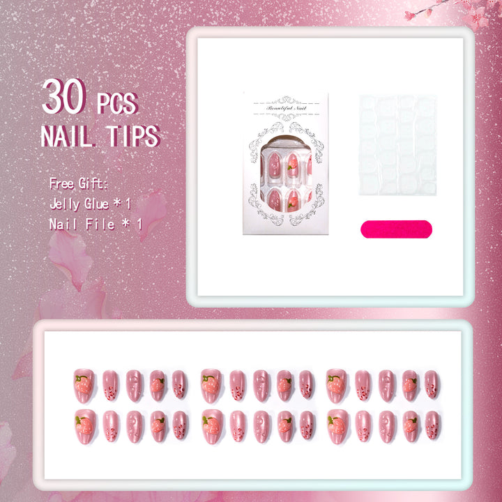 Fruit-Themed Press-On Nail Art Set