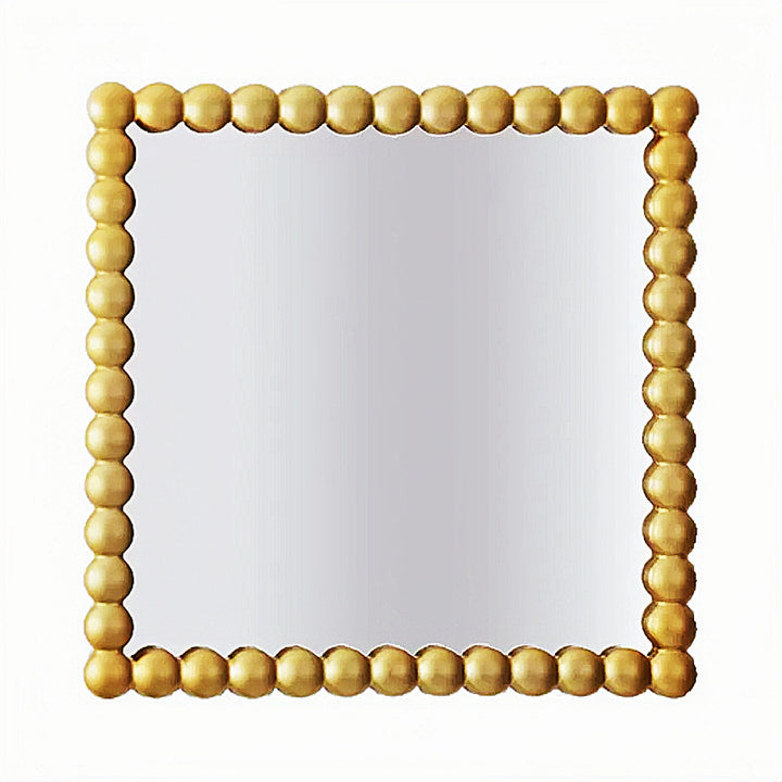 Decorative Square Wall Mirror with Beaded Frame Kalsten