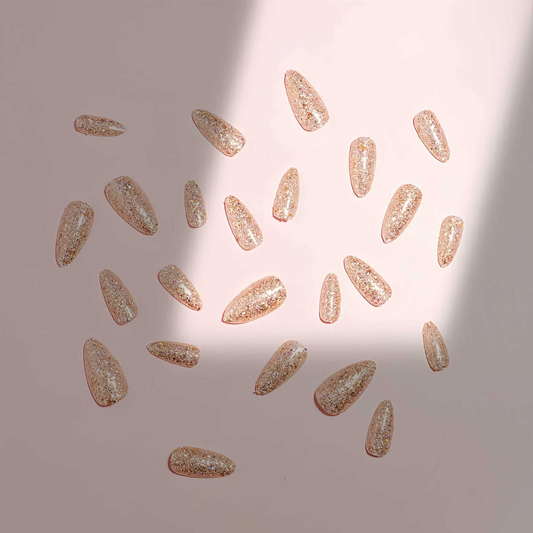Sparkly Long Press-On Nails Kalsten