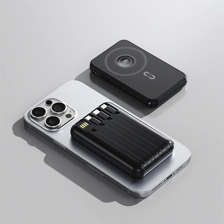 Compact power bank with integrated charging cable and fast charging function Kalsten